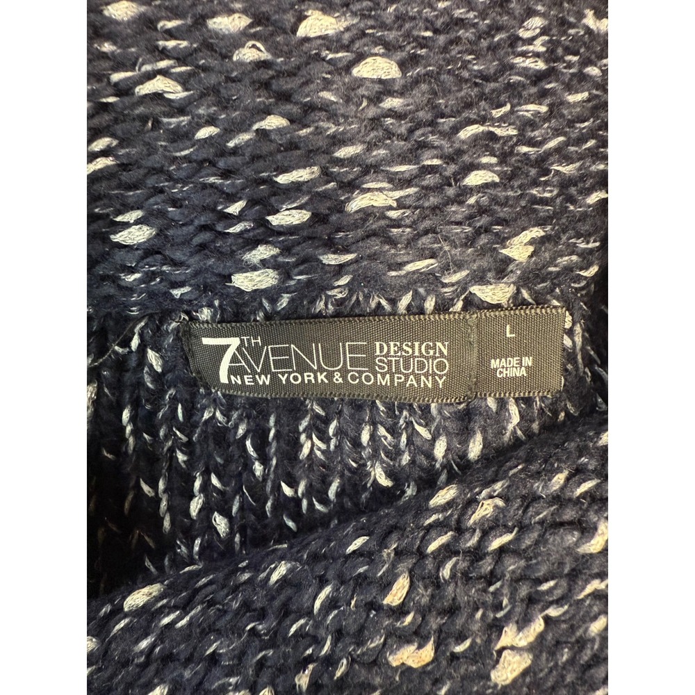 N Y & Co 7th Ave 2-in-1 Layered Look Metallic Knit Sweater L Preppy Office Y2k - Picture 10 of 15